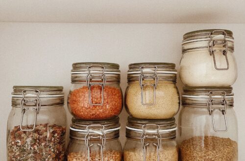 organized pantry jars
